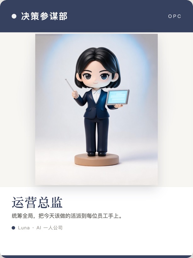 Q版员工卡·运营总监——统筹调度整支团队干活