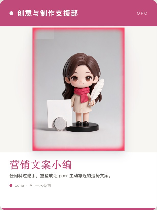 Q版员工卡·营销文案小编——销售信详情页把料写到心动