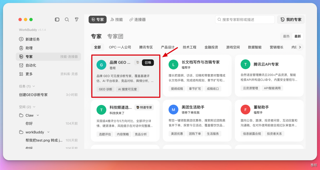 品牌 GEO 诊断专家在专家市场