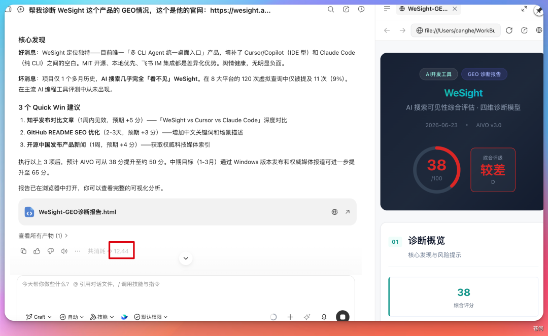 诊断运行中的报告